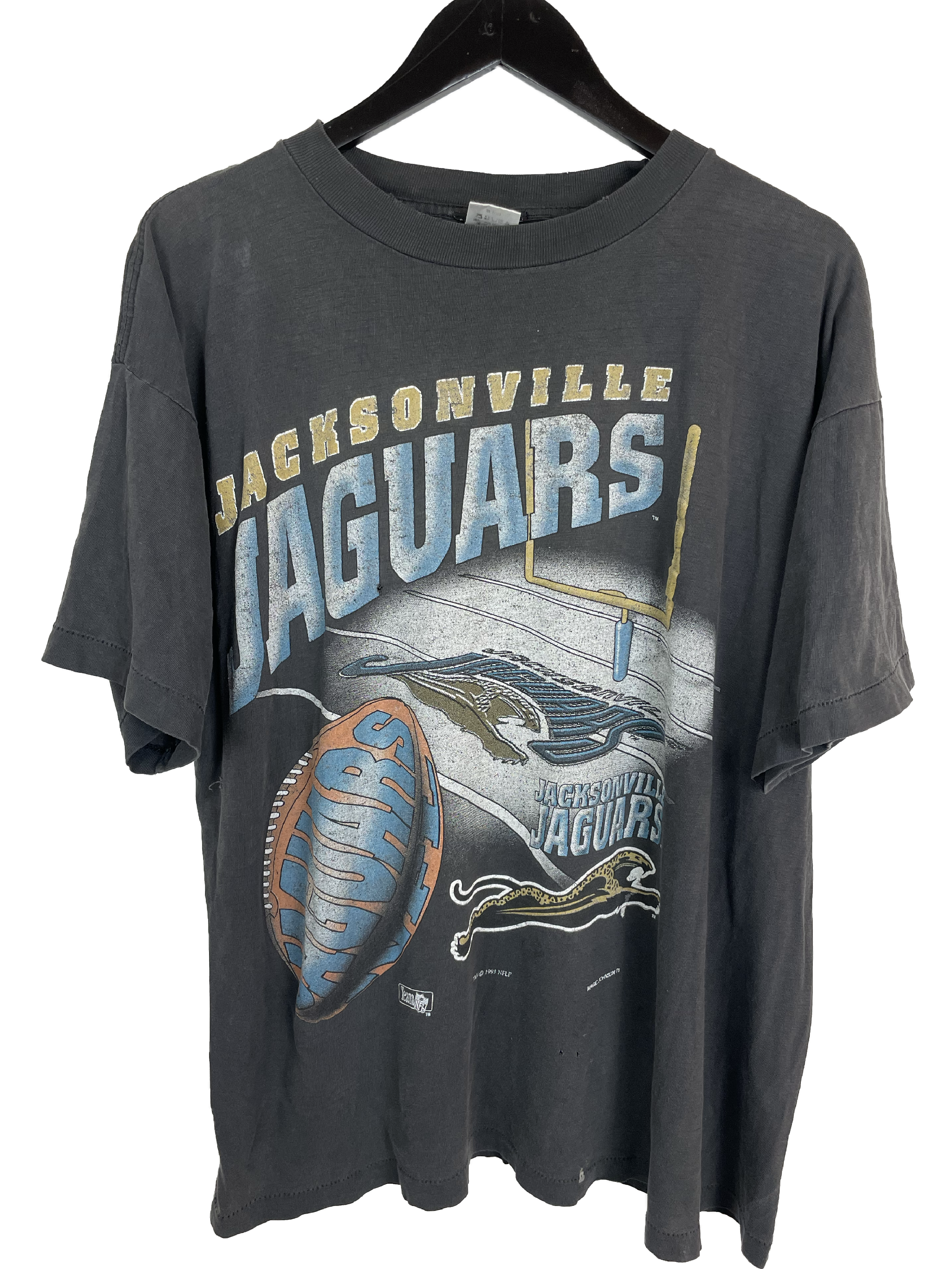 NFL Jacksonville Jaguars 1993 Big Logo Single Stitch T-Shirt (XL)